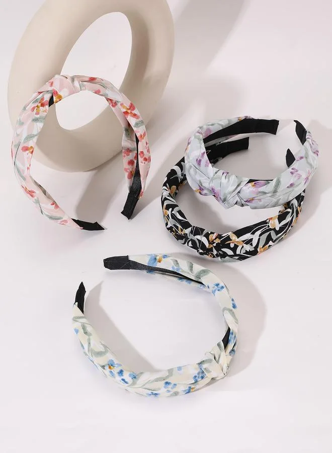 Take Two Set of 4 - Flower Print Knot Headband