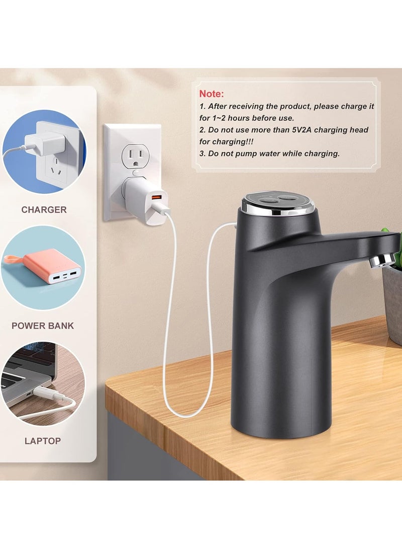 Electric Water Dispenser Pump for 2–5 Gallon Bottles, USB Rechargeable with 600ml/Continuous Mode, 800mAh Battery, Automatic Drinking Water Pump with Silicone Hose & USB Cable KW-48706  - Image 4