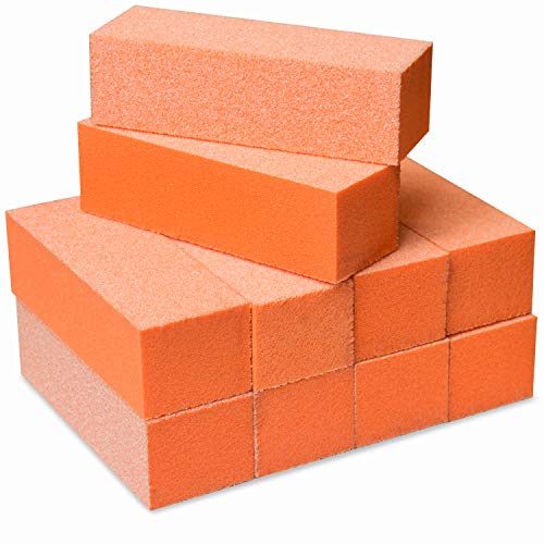 Maccibelle Durable Nail Buffer Sanding Block 60100 Grit Orange Buffer for Buffing File Acrylic Polygel Artificial Dip System Fingernails Pedicure Tool 10 Pieces - Image 2