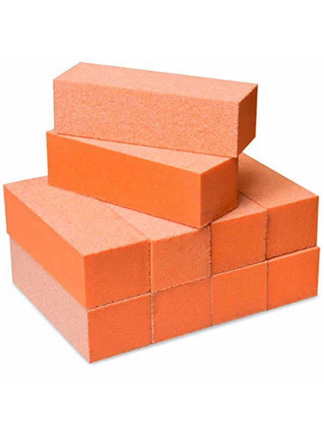 Maccibelle Durable Nail Buffer Sanding Block 60100 Grit Orange Buffer for Buffing File Acrylic Polygel Artificial Dip System Fingernails Pedicure Tool 10 Pieces - Image 1