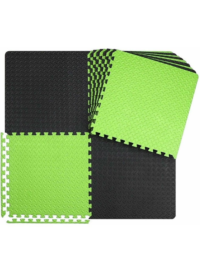 سيجناترون سجادة تمارين ألغاز للأطفال من سيجناترون، ٦ بلاطات، ٢٤ قدمًا مربعًا، مع بلاطات متشابكة من إسفنج إيثيلين فينيل أسيتات، وأرضيات واقية للمكتب والمنزل والمدرسة وصالة الألعاب الرياضية (أسود - أخضر) - Image 3