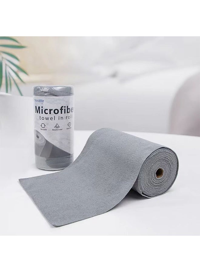 20 Sheets Reusable Microfiber Cleaning Cloths - Washable Towel Rags, Super Absorbent, Lint-Free, Multi-Purpose Kitchen Tissue Roll for Cleaning - Image 2