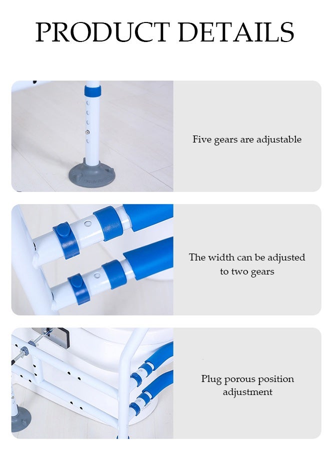 DUNISO Toilet Safety Rail, Elderly Toilet Safety Frame Rails, with 4 Big Suction Cups and Anti Slip Handrails, Adjustable Width and Height, No Need for Punching, Suitable for Any Toilet ﻿  - Image 3