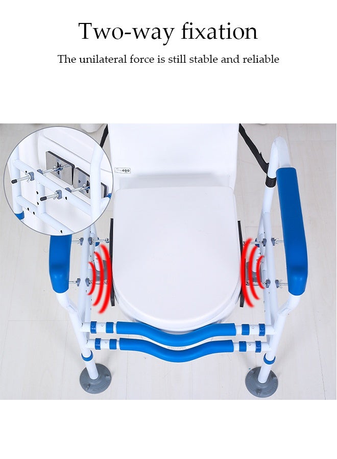 DUNISO Toilet Safety Rail, Elderly Toilet Safety Frame Rails, with 4 Big Suction Cups and Anti Slip Handrails, Adjustable Width and Height, No Need for Punching, Suitable for Any Toilet ﻿  - Image 4