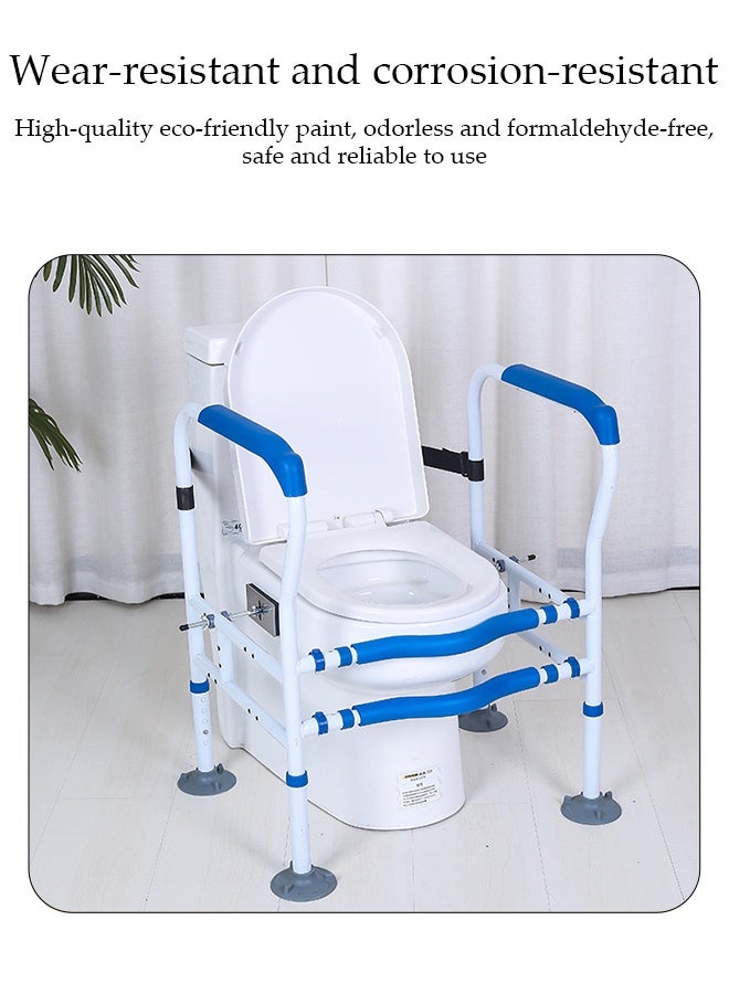 DUNISO Toilet Safety Rail, Elderly Toilet Safety Frame Rails, with 4 Big Suction Cups and Anti Slip Handrails, Adjustable Width and Height, No Need for Punching, Suitable for Any Toilet ﻿  - Image 5