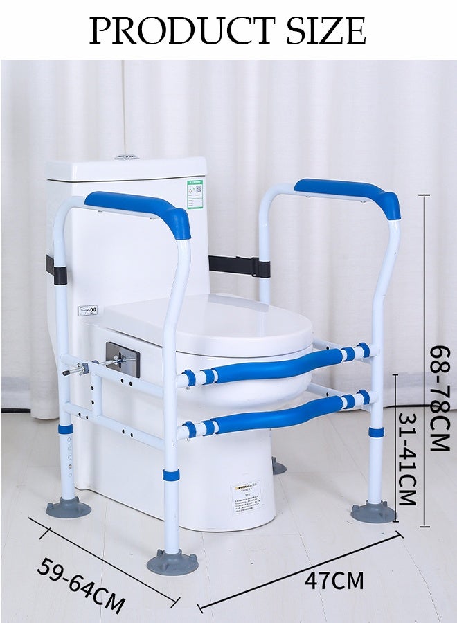 DUNISO Toilet Safety Rail, Elderly Toilet Safety Frame Rails, with 4 Big Suction Cups and Anti Slip Handrails, Adjustable Width and Height, No Need for Punching, Suitable for Any Toilet ﻿  - Image 2
