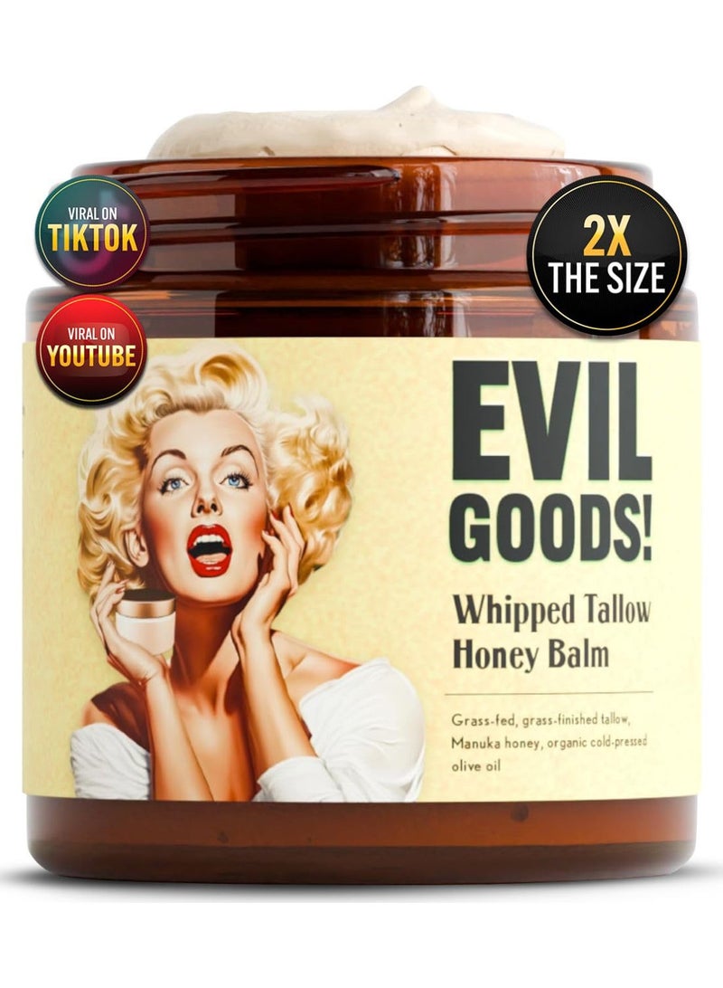 Evil Whipped Beef Tallow and Honey Balm Moisturizer for Skin, Face, Lips, Body - Unscented - Image 1