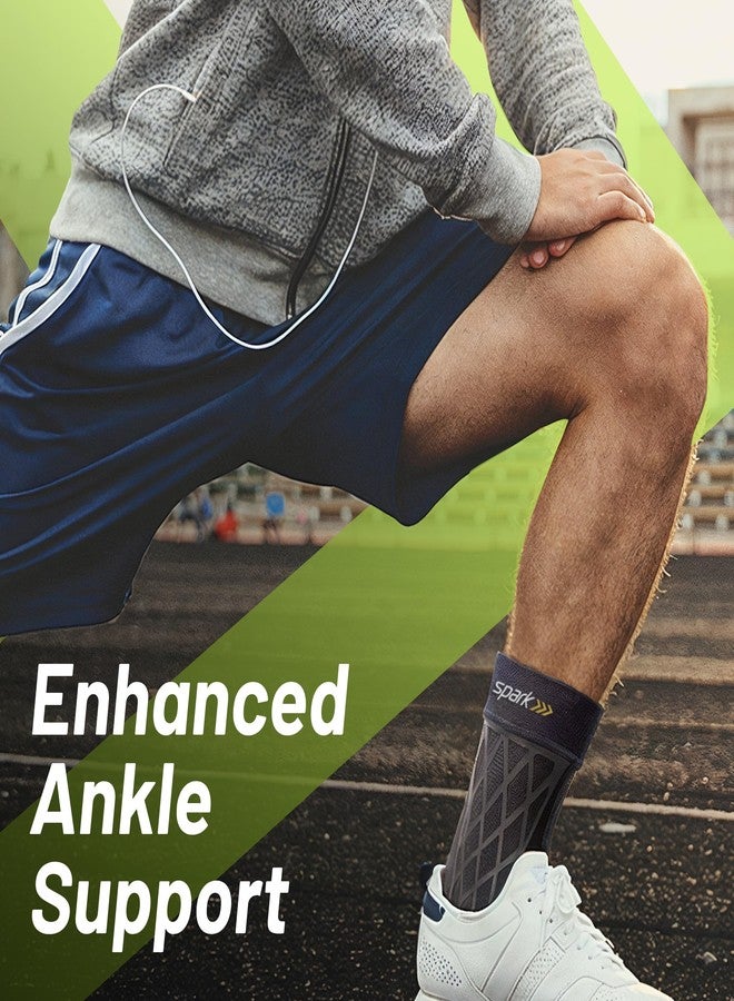 Spark Brownmed - Spark Kinetic Ankle Sleeve - Ankle Brace for Men & Women - Compression Sleeve for Ankle Support with Embedded Kinesiology Tape - Ankle Sleeve for Running, Cycling, Exercise & More - Medium - Image 2