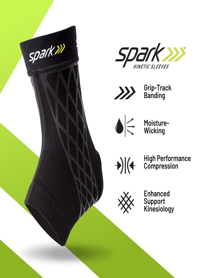 Spark Brownmed - Spark Kinetic Ankle Sleeve - Ankle Brace for Men & Women - Compression Sleeve for Ankle Support with Embedded Kinesiology Tape - Ankle Sleeve for Running, Cycling, Exercise & More - Medium - Image 3