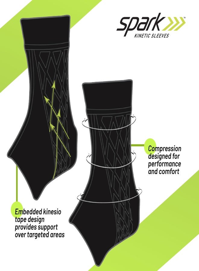 Spark Brownmed - Spark Kinetic Ankle Sleeve - Ankle Brace for Men & Women - Compression Sleeve for Ankle Support with Embedded Kinesiology Tape - Ankle Sleeve for Running, Cycling, Exercise & More - Medium - Image 4