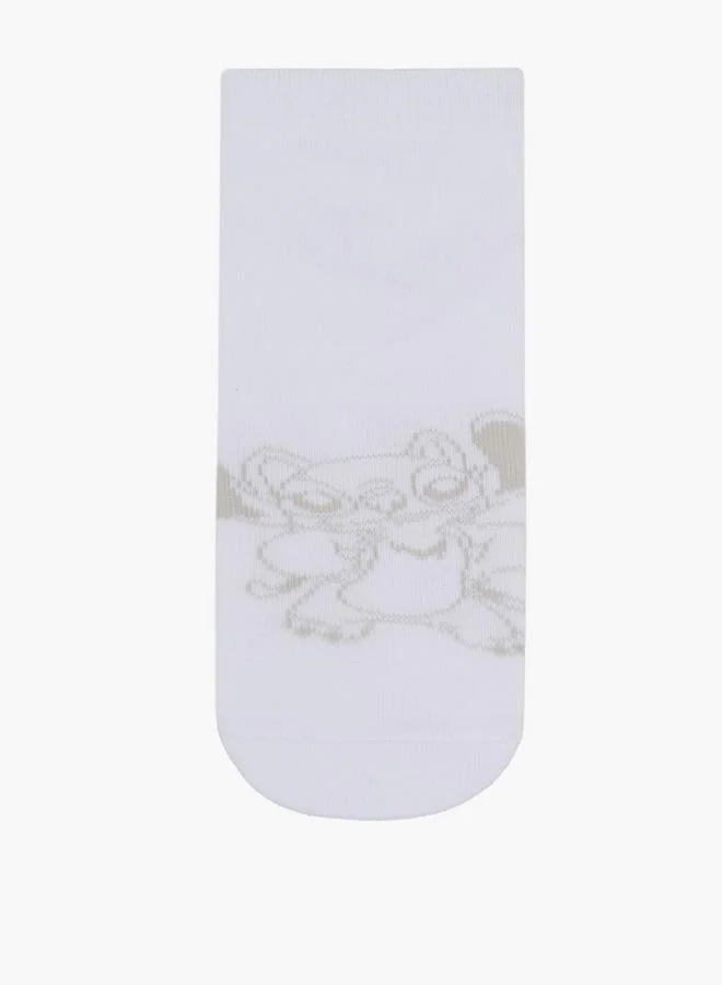 Disney WHITE Pack Of 5 Girls School Socks Ankle Length for Women | Best Price UAE