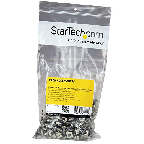 StarTech.com M6 Screws and Cage Nuts - 100 Pack - M6 Mounting Screws and Cage Nuts for Server Rack and Cabinet - Silver , TAA (CABSCREWM62) - Image 4
