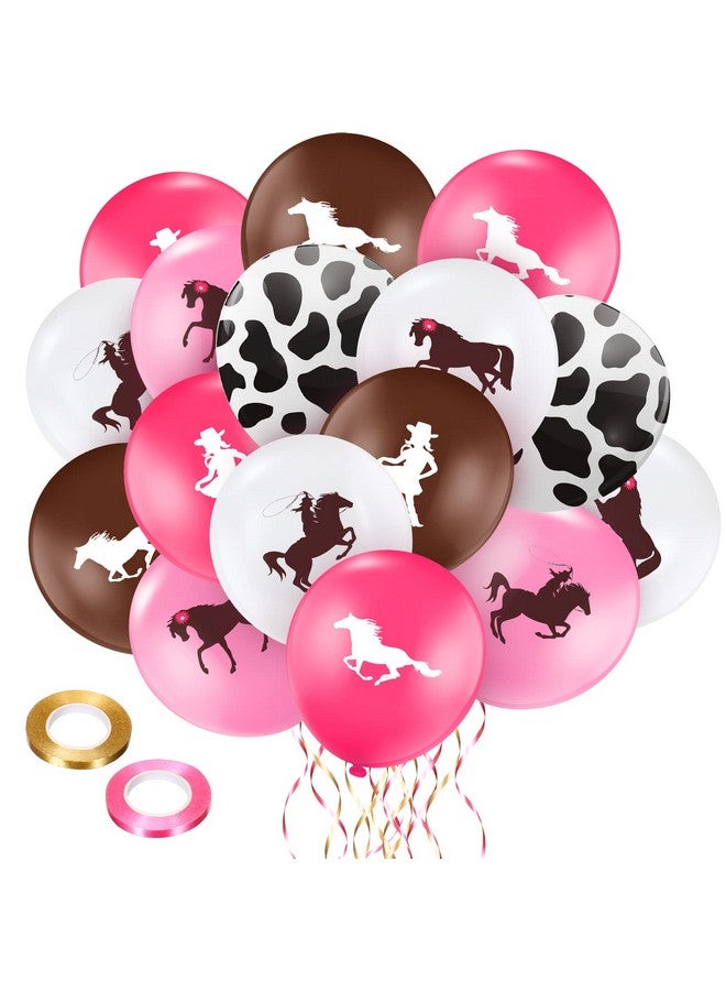 Civaner 50 Pcs Cowgirl Balloons 12 Inch Western Cowgirl Cowboy Theme Party Decorations Bachelorette Birthday Cow Print Latex Balloons Pink Brown Balloons For Cowgirl Bachelorette Party Supplies - Image 1