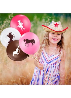Civaner 50 Pcs Cowgirl Balloons 12 Inch Western Cowgirl Cowboy Theme Party Decorations Bachelorette Birthday Cow Print Latex Balloons Pink Brown Balloons For Cowgirl Bachelorette Party Supplies  - Image 5