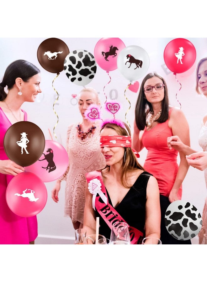 Civaner 50 Pcs Cowgirl Balloons 12 Inch Western Cowgirl Cowboy Theme Party Decorations Bachelorette Birthday Cow Print Latex Balloons Pink Brown Balloons For Cowgirl Bachelorette Party Supplies - Image 4