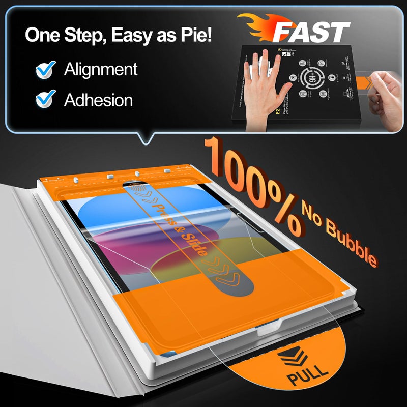 EZ-GLAZ-2 Pack Paper-feel Glass Screen Protector for iPad A16 2025 11th (11 inch) / 10th Generation 2022 (10.9 inch), Matte Glass Film with Easy Application Tray, Compatible with Apple Pencil - Image 2