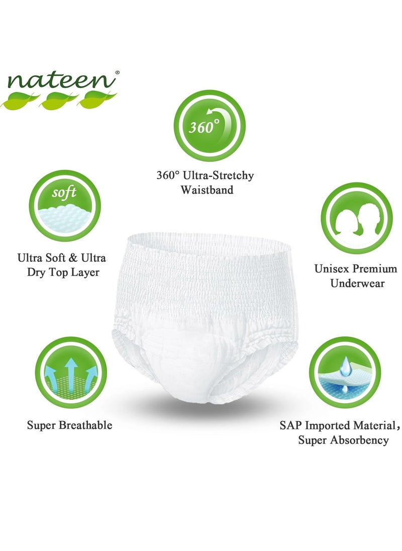 nateen Nateen Hospeen Adult Diapers Pants,Period Pants for Sanitary Protection,Large,Waist Size 80-130cm,10 Count Night Unisex Adult Pull Ups,Panty Style Sanitary Pads for Women,Super Soft Fit.  - Image 3