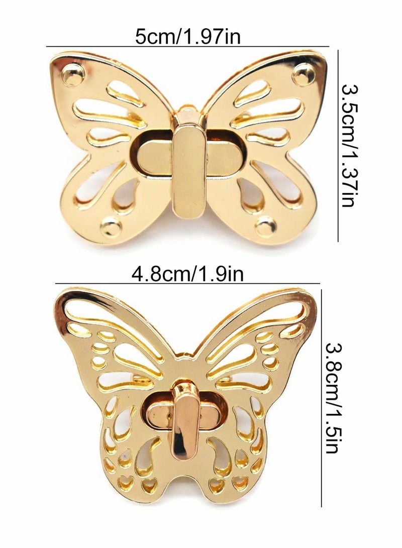 KASTWAVE Purse Closure Turn Lock, 6 Pcs Butterfly Shape Twist Turn Lock, Turn Lock Bag Clasp - Image 4