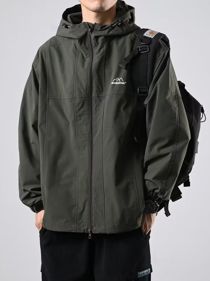 Autumn Men Travel Outdoor Coat Loose Slim Fit Capsule Clothing High-end Feel Wide Shoulder Capsule Korean Style W128 Brown  - Image 5