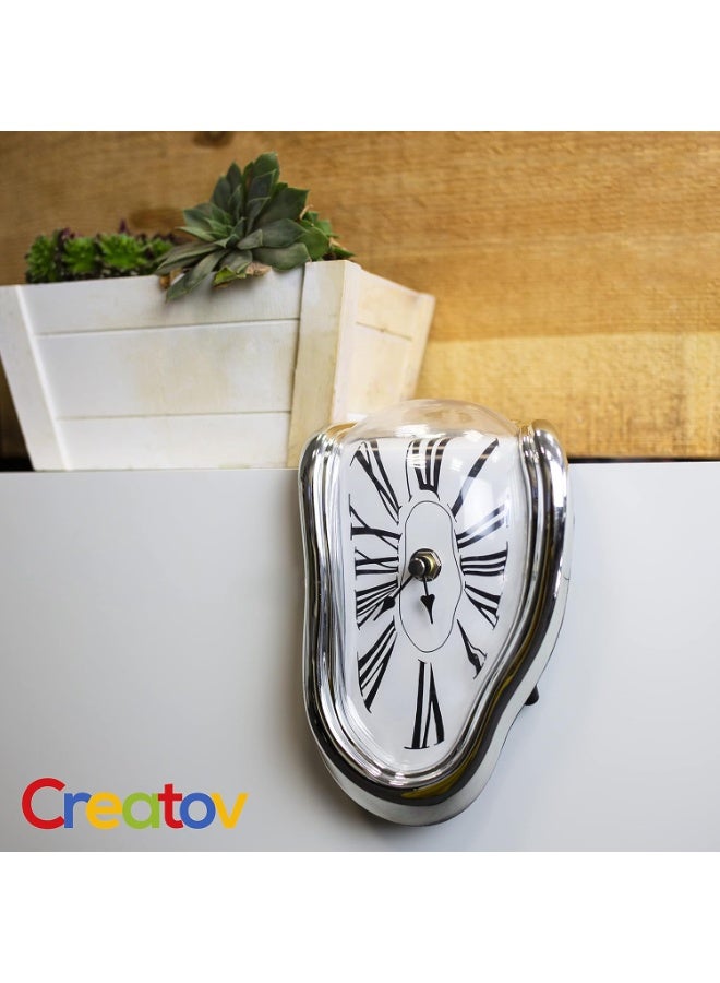 Creatov Decorative Dali Watch Melting Clock - Surrealistic Table Shelf Desk Fashion Melted Clock Salvador Dali Inspired Funny Home Decor Office Best Birthday Gift Idea - Image 2
