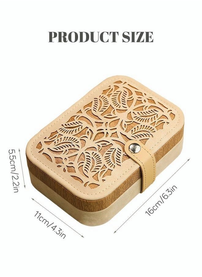 Travel Jewelry Box PU Leather Small Jewelry Organizer for Women Girls Double Layer Portable Mini Travel Case Display Storage Holder Boxes for Stud Earrings Rings Necklaces Bracelets - pzsku/ZE5DBCDC0493C4E91E85BZ/45/_/1671001122/e9ceb3a1-469b-4d08-9fdd-2ef5e465b3b3