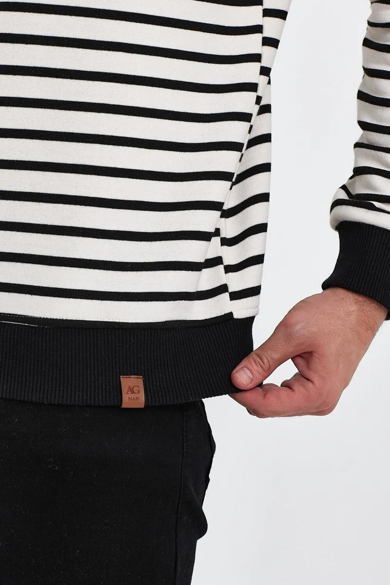 الكسندر جاردي Alexandergardı Crew Neck Striped SWEATSHIRT(E23-761A-ERK)