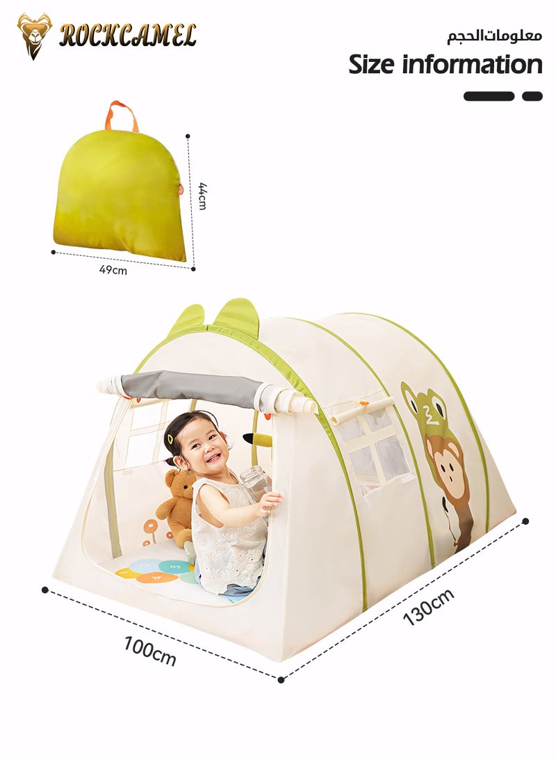 ROCKCAMEL خيمة لعب للأطفال، بيت لعب متنقل داخلي وخارجي مع حقيبة حمل، قلعة أطفال قابلة للطي للأولاد والبنات، إعداد سريع لزاوية القراءة، غرفة اللعب (132 × 102 × 82 سم) - Image 3