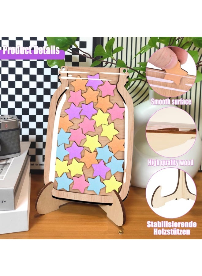 KOWVOWZ Reward Jar for Kids, Personalized Stars Reward Jar, Classroom Reward Jars, Children's Reward System Primary School Teacher Supplies Reward Glass with Wooden Holder and 30 Stars 14.5 x 21 - Image 3