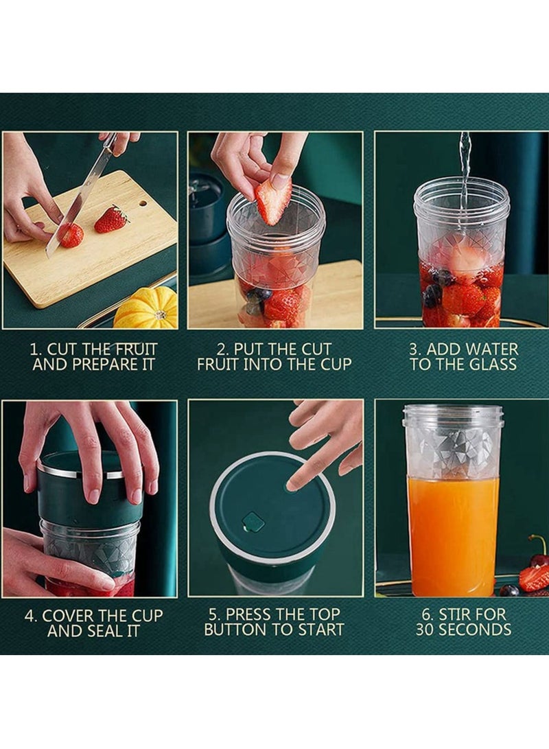 USB Electric Safety Juicer Cup Juicing Mixing Ice Blenders Mixer Waterproof Portable Rechargeable Mixer Pink - Image 2