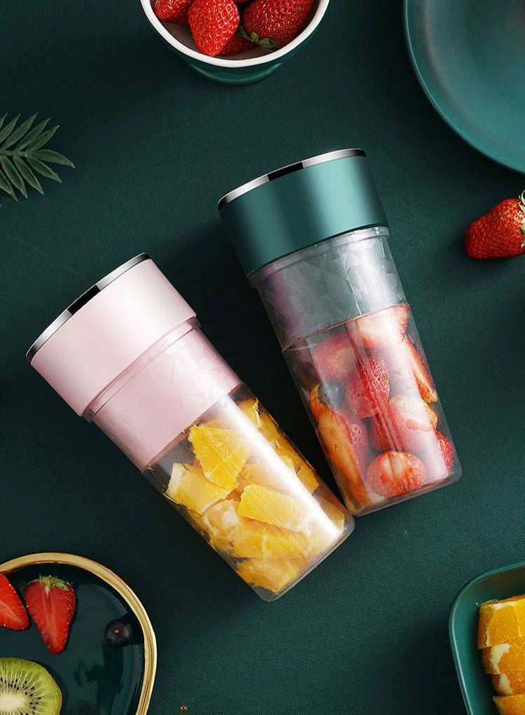 USB Electric Safety Juicer Cup Juicing Mixing Ice Blenders Mixer Waterproof Portable Rechargeable Mixer Pink - Image 3