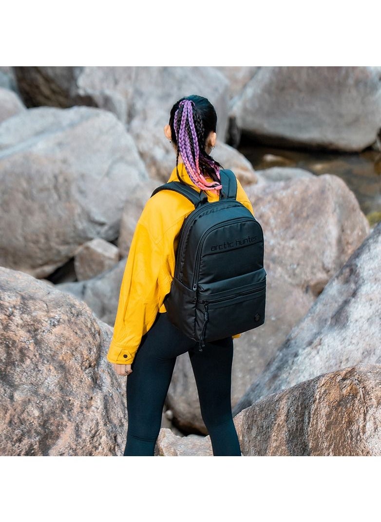 ARCTIC HUNTER - B00536 15.6-Inch Laptop Casual Multi-Function Oxford Waterproof Backpack Bag, Black - Image 1