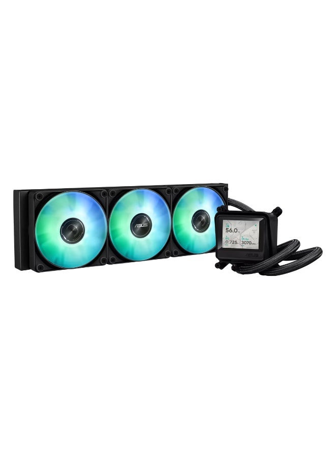 ASUS MAX GAMING LC 360 ARGB LCD AIO Liquid CPU Cooler, 3 x 120mm ARGB Fans, Customizable LCD Display, Intel LGA1700 & AMD AM5/AM4, Black | 90RC01G1-B0EAY0 - Image 5