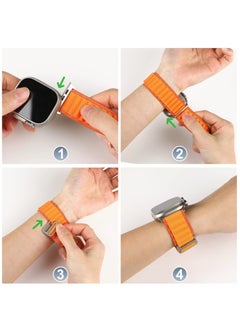 KASTWAVE Compatible for Apple Watch Ultra 49mm Wide Band, Textile Stretch Nylon Titanium G‑Hook Wristband Sport Strap for iWatch 49mm 45mm 44mm 42mm Series 8/7/6/SE/5/4/3/2/1 Men Bands  - Image 4