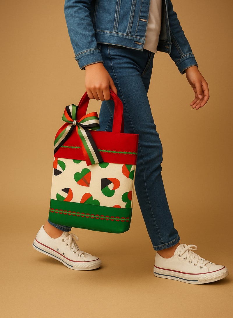 UAE National Day Gift Bags Set (10 Pcs) – Premium Fabric Bags with Ribbon Bow | Reusable Tote Gift Bags for National Day Celebrations, Events, and Parties | UAE Flag Color Design (Red, Green, White, Black) - Image 5