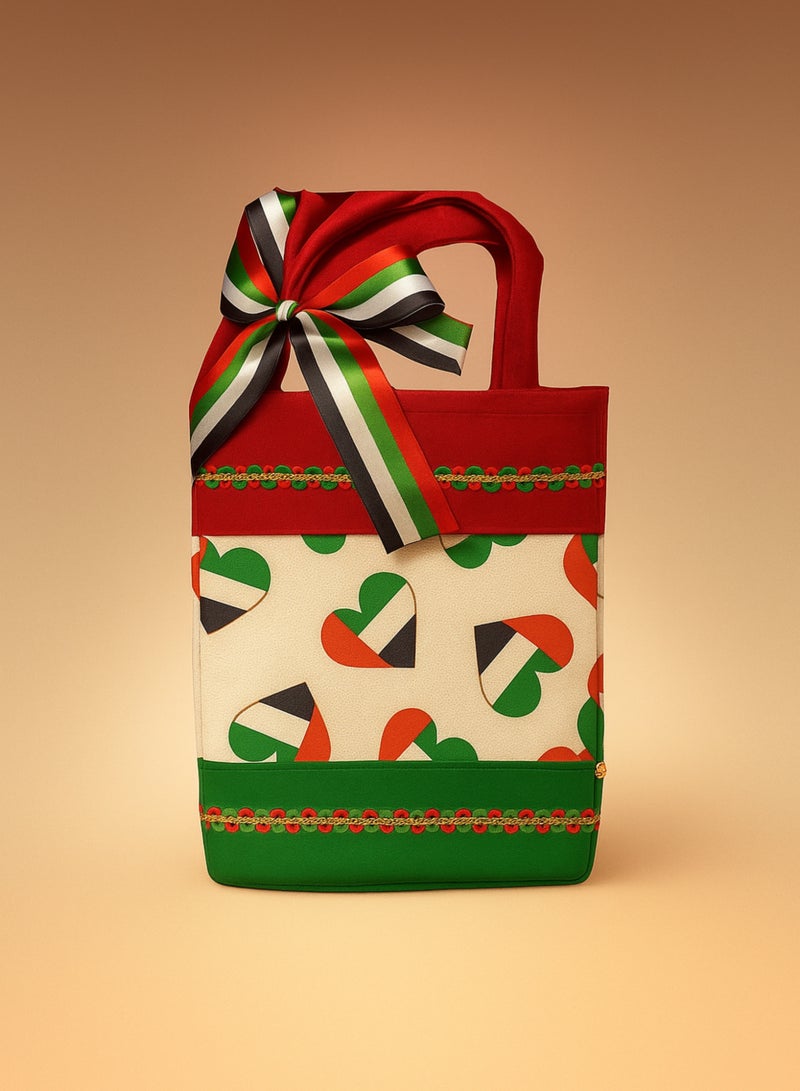 UAE National Day Gift Bags Set (10 Pcs) – Premium Fabric Bags with Ribbon Bow | Reusable Tote Gift Bags for National Day Celebrations, Events, and Parties | UAE Flag Color Design (Red, Green, White, Black) - Image 2