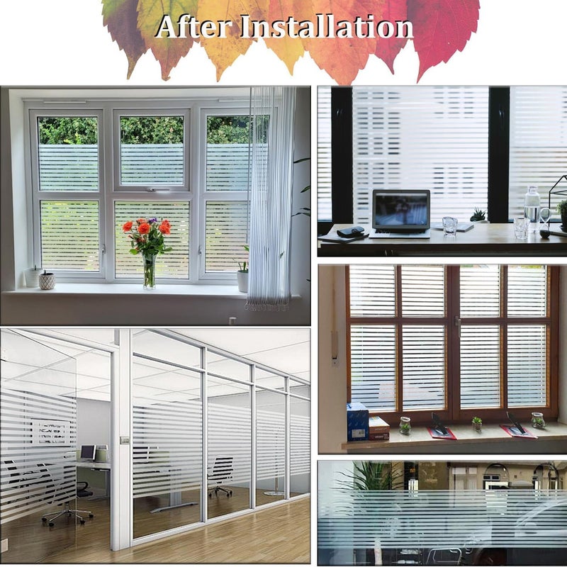 Bloss Privacy Window Film - Staggered Stripes - Image 5