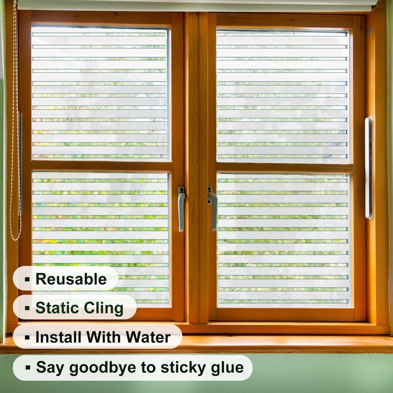Bloss Privacy Window Film - Staggered Stripes - Image 4