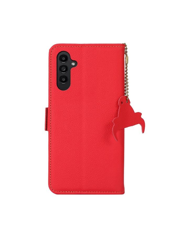 اس-توب جراب لهاتف Samsung Galaxy S24 FE 5G، جراب هاتف TJ من الجلد الأصلي بمغناطيس جانبي بتقنية RFID - Image 4