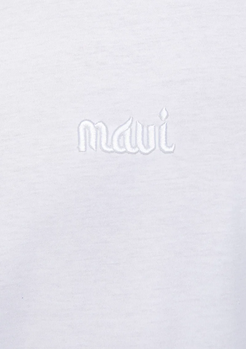 مافي Blue Men's Blue Logo Printed White T-Shirt 0610100-620