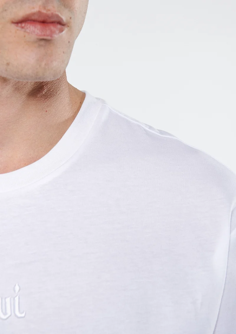 مافي Blue Men's Blue Logo Printed White T-Shirt 0610100-620