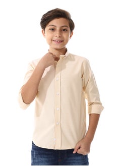Andora Turn Down Collar Boys Oxford Shirt_ Light Orange  - Image 1