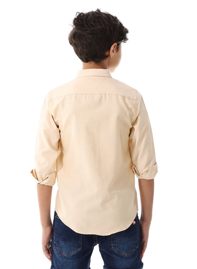 Andora Turn Down Collar Boys Oxford Shirt_ Light Orange  - Image 3