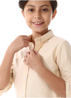 Andora Turn Down Collar Boys Oxford Shirt_ Light Orange  - Image 4