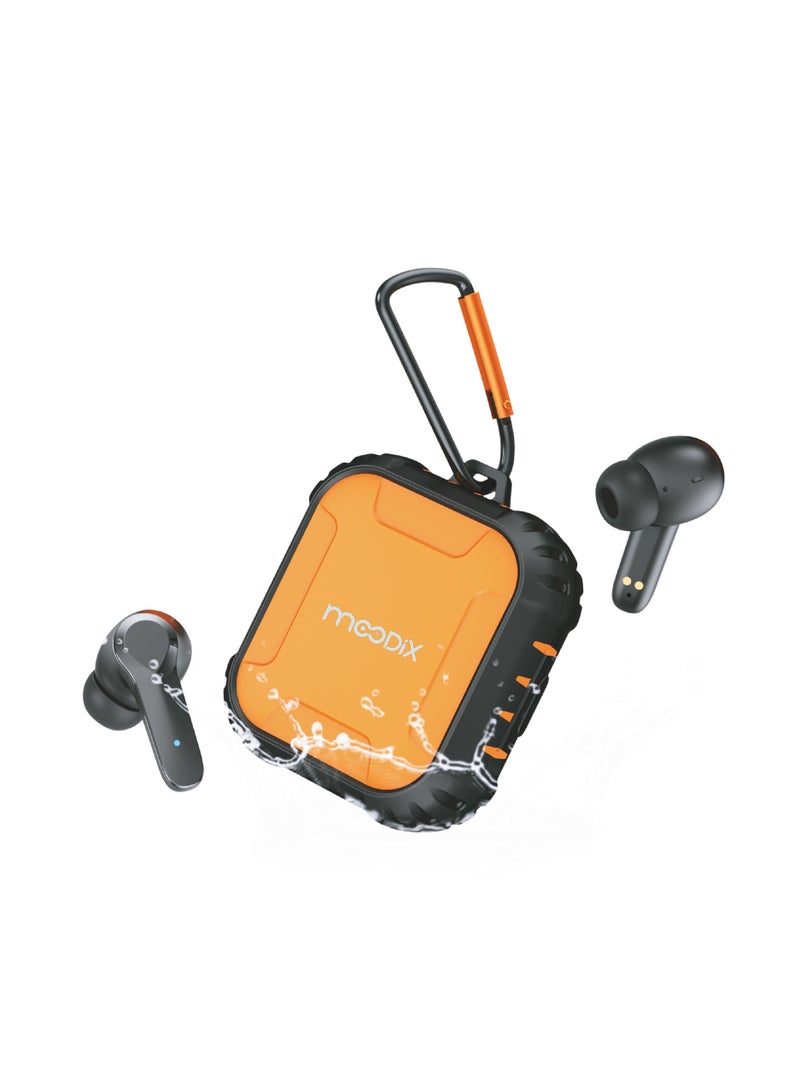 موديكس سماعات بلوتوث Moodix KI23K039 بإلغاء الضوضاء النشط وصوت عميق، أسود-أصفر - Image 2