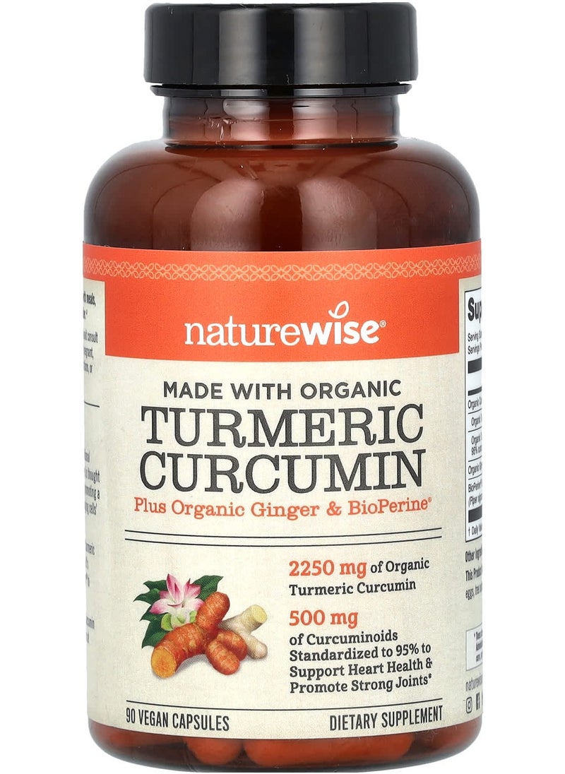 NatureWise - Organic Turmeric Curcumin, 90 Vegan Capsules - Image 1