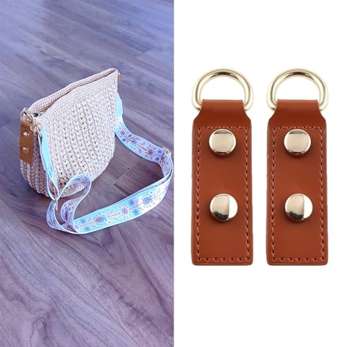 ArrErr 2 Pack Purse Strap Mount Hook with Screws Rectangle Leather Buckle Side D Ring Clips Replacement for Bag Shoulder Straps DIY Crossbody Handbag Handle Chain Belt - Image 3