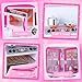 Mastom Kitchen Playset for Girls Play Kitchen Toys for Dolls with Realistic Lights Sounds 56PCS Kids Pretend Play Kitchen Toy Accessories Gifts for Toddlers Girls 3 4 5 6 Year Old - Image 4