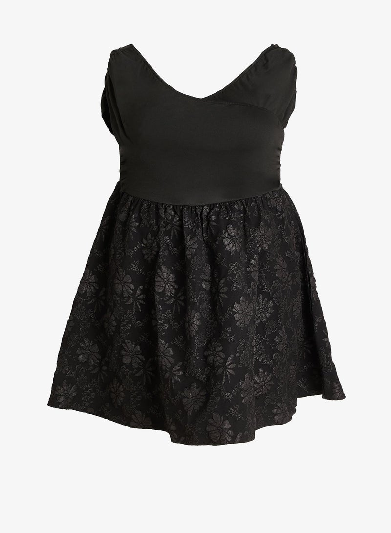 Ginger Plus Off Shoulder Wrap Jacquard Dress - Image 3