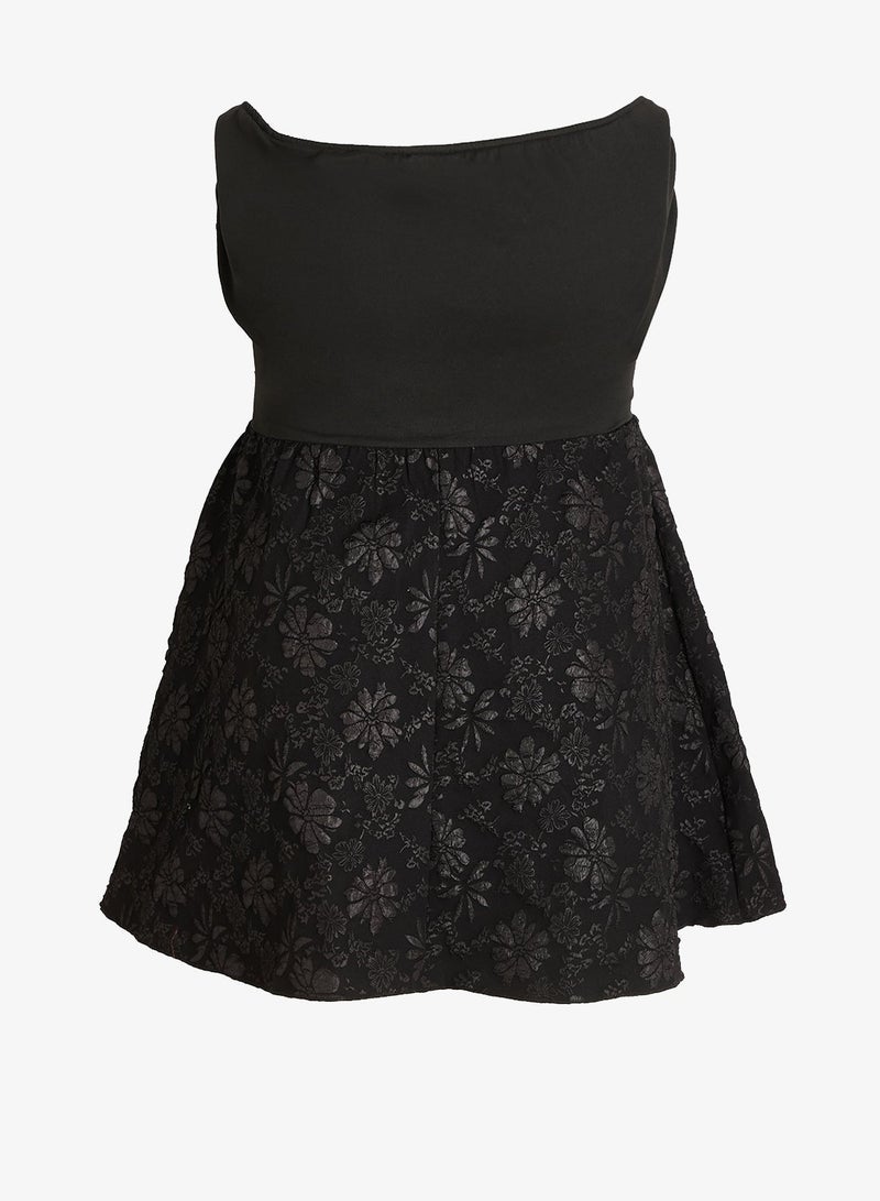 Ginger Plus Off Shoulder Wrap Jacquard Dress - Image 4