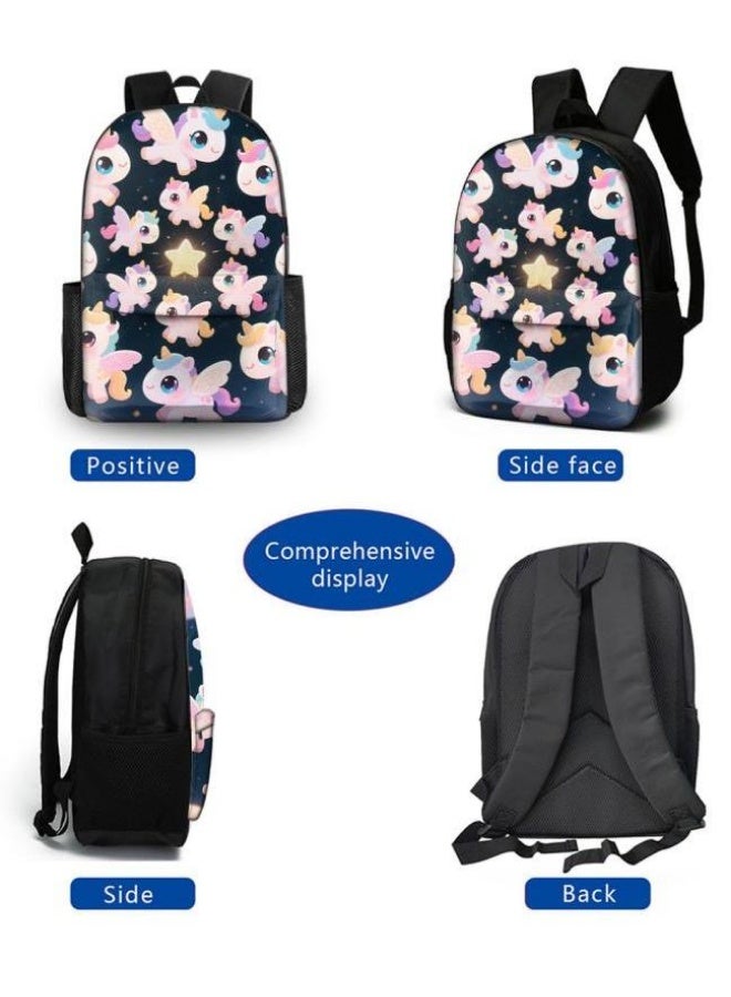 Bright Li Fire Bright Li Fire's new cute cartoon print, three-piece practical bag combination (students, children, friends outings, mountain climbing, etc. are available) - 107  - Image 3